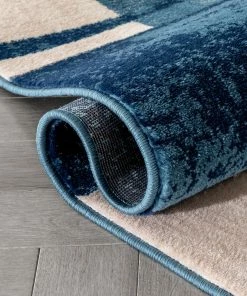 Well Woven Shai Modern Geometric Grey Blue Rug