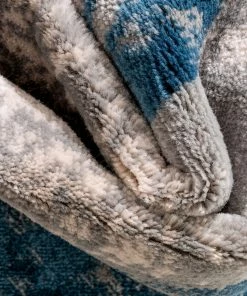 Well Woven Shai Modern Geometric Grey Blue Rug