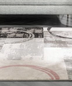 Well Woven Shai Modern Geometric Grey Blush Rug