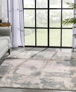 Well Woven Geometric Kalia Modern Abstract Grey Green Rug
