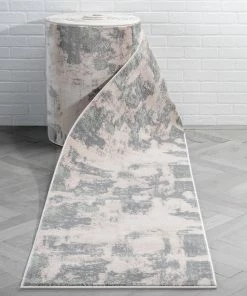 Well Woven Geometric Custom Size Runner Kalia Abstract Modern Grey Green Choose Your Width X Choose Your Length Hallway Runner Rug