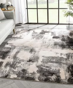Well Woven Kalia Modern Abstract Grey Black Rug Geometric