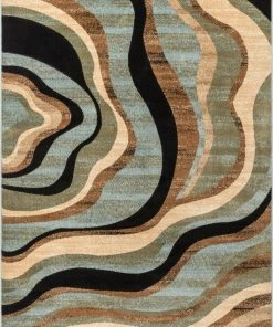 Well Woven Nirvana Waves Multi Blue Modern Rug