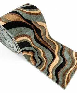 Well Woven Nirvana Waves Custom Size Runner Modern Multi Blue 27 Inch Wide X Choose Your Length Hallway Runner Rug