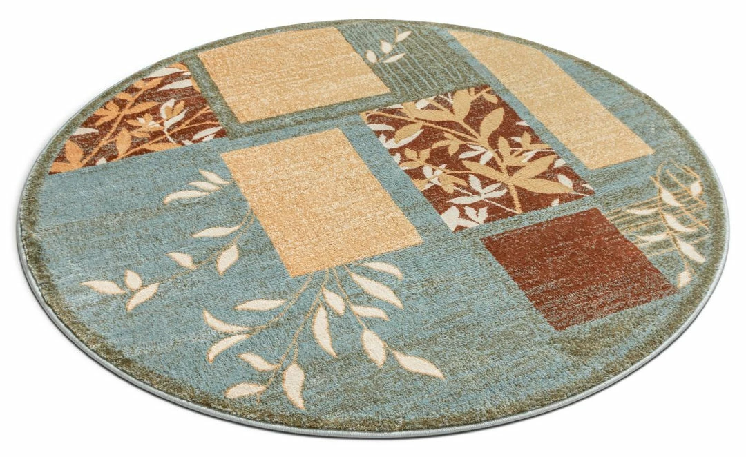 Well Woven Hannover Light Blue Modern 5'3" Round Rug 2 Well Woven Hannover Light Blue Modern 5'3" Round Rug