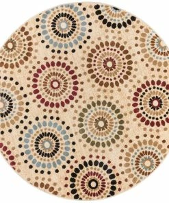 Well Woven Orchid Fields Ivory Contemporary Round Rug