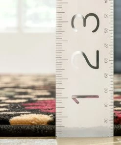 Well Woven Orchid Fields Black Contemporary Rug