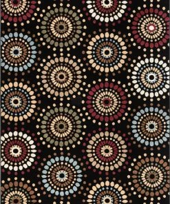 Well Woven Orchid Fields Black Contemporary Rug