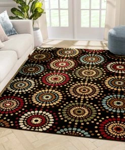 Well Woven Orchid Fields Black Contemporary Rug