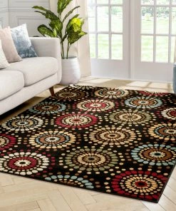 Well Woven Orchid Fields Black Contemporary Rug