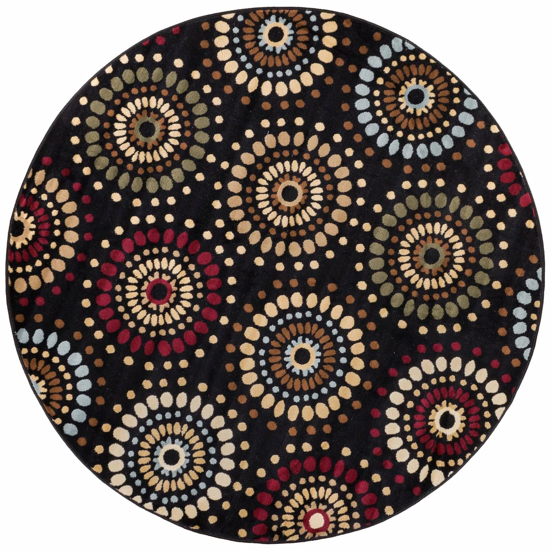 Well Woven Orchid Fields Black Contemporary 5'3" Round Rug 1 Well Woven Orchid Fields Black Contemporary 5'3" Round Rug