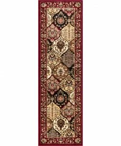 Well Woven Wentworth Panel Red Traditional Rug 5'3" X 6'10" Oval 15 Well Woven Wentworth Panel Red Traditional Rug 5'3