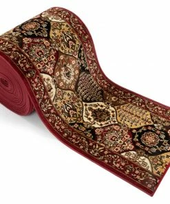 Well Woven Wentworth Panel Custom Size Runner Traditional Red 27 Inch Wide X Choose Your Length Hallway Runner Rug