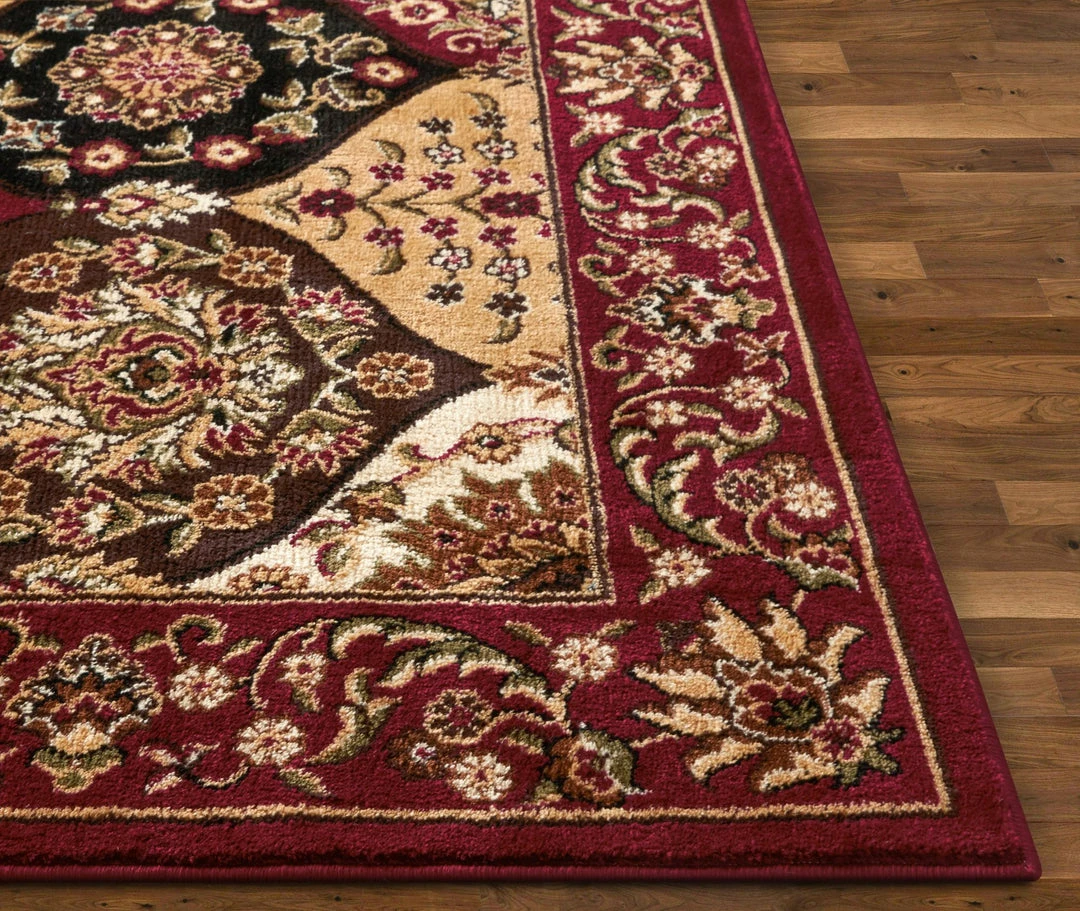 Well Woven Wentworth Panel Red Traditional Rug 5'3" X 6'10" Oval 5 Well Woven Wentworth Panel Red Traditional Rug 5'3" X 6'10" Oval