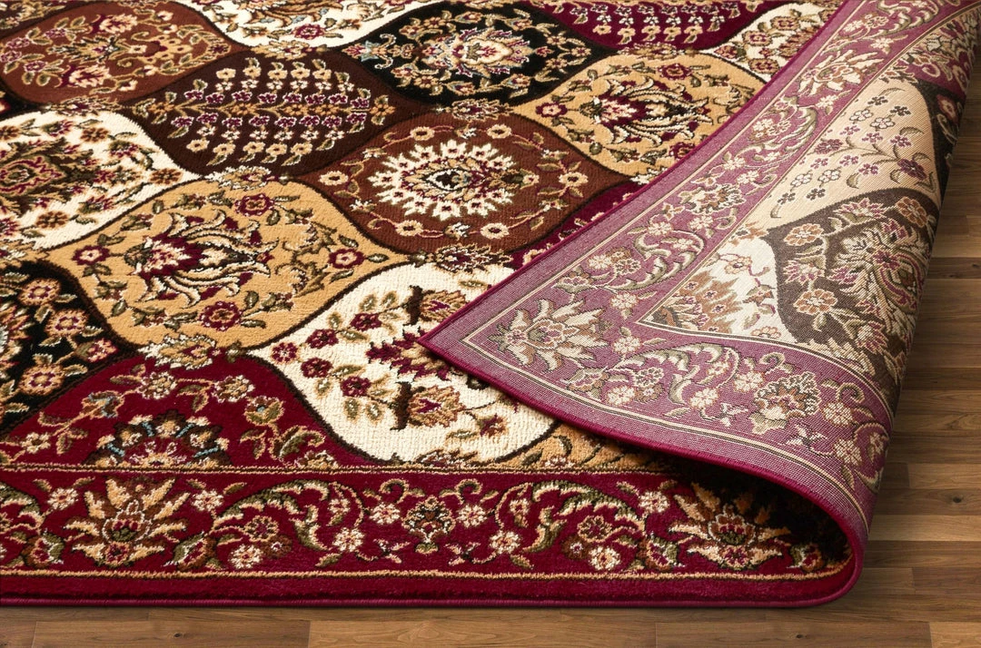 Well Woven Wentworth Panel Red Traditional Rug 5'3" X 6'10" Oval 3 Well Woven Wentworth Panel Red Traditional Rug 5'3" X 6'10" Oval