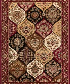 Well Woven Wentworth Panel Red Traditional Rug 5'3" X 6'10" Oval