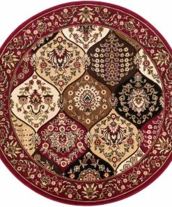 Well Woven Wentworth Panel Red Traditional Rug 5'3" X 6'10" Oval 11 Well Woven Wentworth Panel Red Traditional Rug 5'3