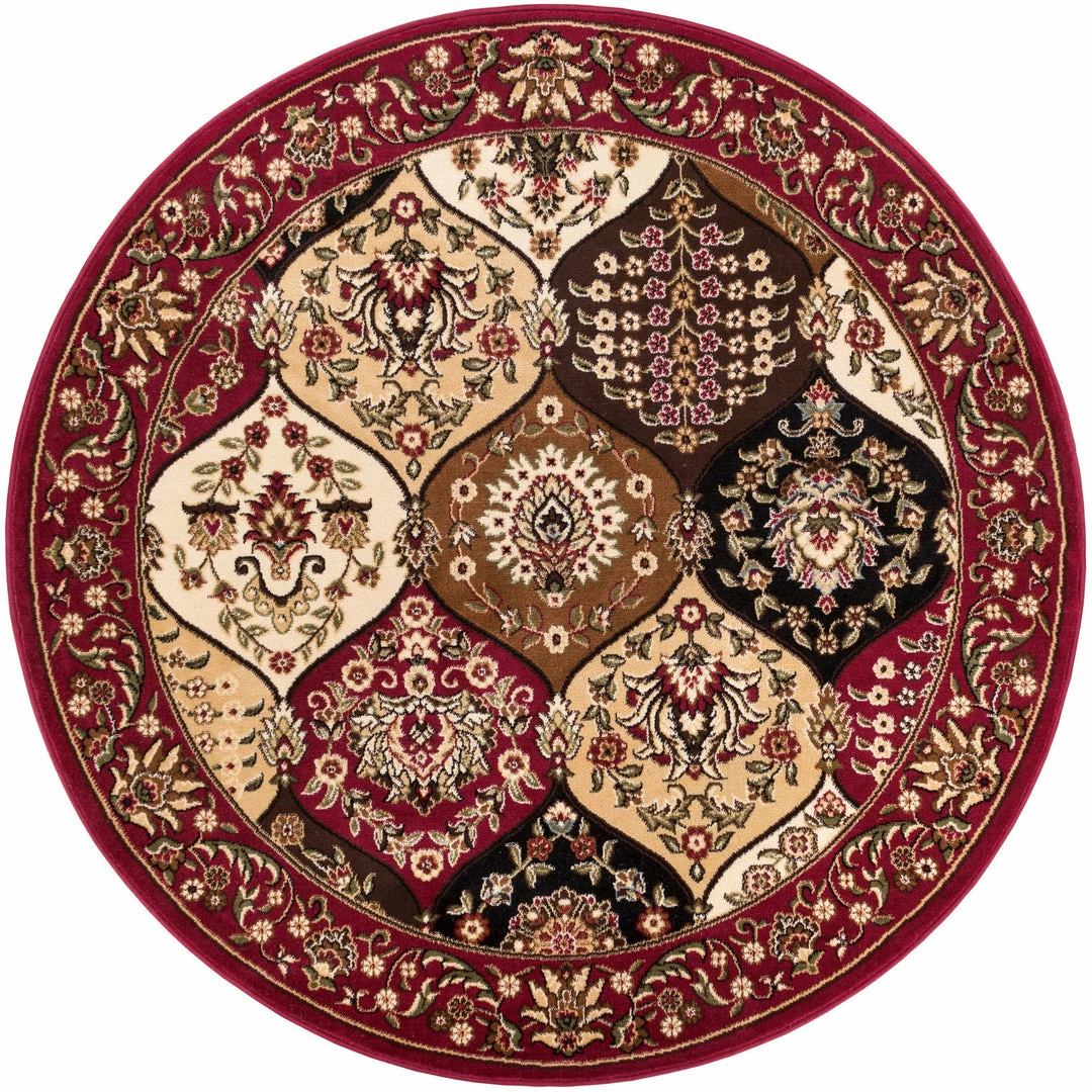 Well Woven Wentworth Panel Red Traditional Rug 5'3" X 6'10" Oval 4 Well Woven Wentworth Panel Red Traditional Rug 5'3" X 6'10" Oval