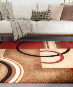 Well Woven Arcs & Shapes Red Modern Rug 19 Well Woven Arcs & Shapes Red Modern Rug