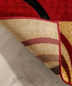 Well Woven Arcs & Shapes Red Modern Rug 20 Well Woven Arcs & Shapes Red Modern Rug