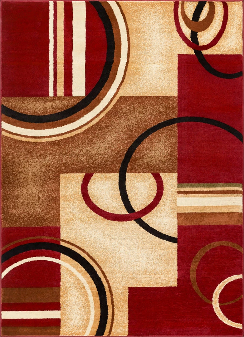 Well Woven Arcs & Shapes Red Modern Rug 2 Well Woven Arcs & Shapes Red Modern Rug