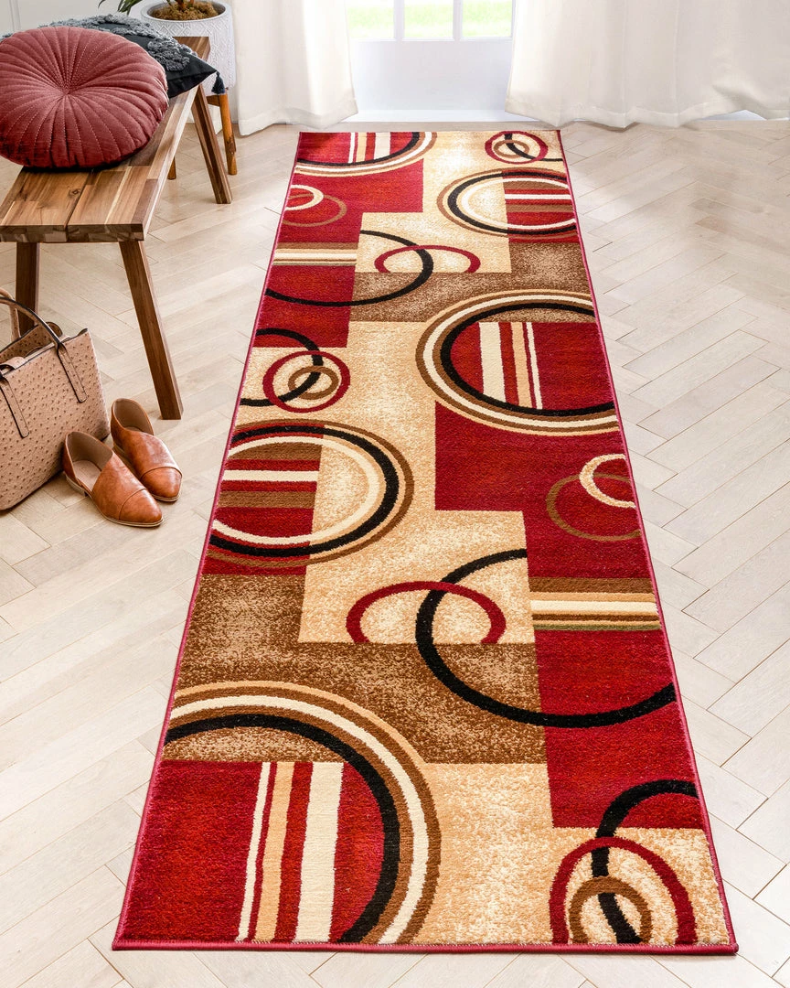 Well Woven Arcs & Shapes Red Modern Rug 10 Well Woven Arcs & Shapes Red Modern Rug