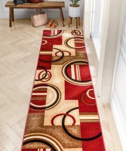 Well Woven Arcs & Shapes Red Modern Rug 25 Well Woven Arcs & Shapes Red Modern Rug