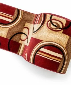 Well Woven Arcs & Shapes Custom Size Runner Modern Red 27 Inch Wide X Choose Your Length Hallway Runner Rug