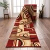 Well Woven Arcs & Shapes Custom Size Runner Modern Red 27 Inch Wide X Choose Your Length Hallway Runner Rug