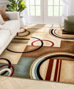 Well Woven Arcs & Shapes Ivory Modern Rug