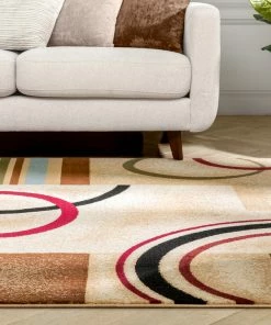 Well Woven Arcs & Shapes Ivory Modern Rug
