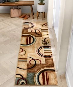 Well Woven Arcs & Shapes Ivory Modern Rug