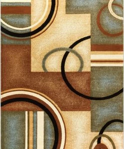 Well Woven Arcs & Shapes Light Blue Modern Rug Test