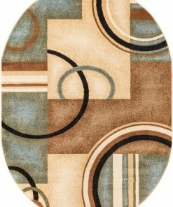 Well Woven Arcs & Shapes Light Blue Modern Rug Test