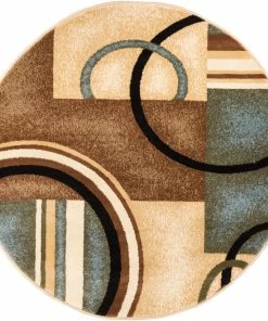 Well Woven Arcs & Shapes Light Blue Modern Rug Test