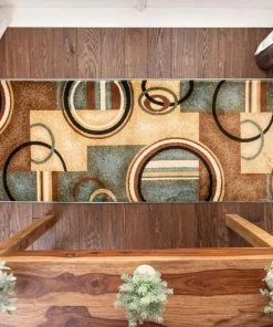 Well Woven Arcs & Shapes Custom Size Runner Modern Light Blue 27 Inch Wide X Choose Your Length Hallway Runner Rug