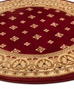 Well Woven Hudson Terrace Red Traditional Round Rug