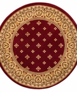 Well Woven Hudson Terrace Red Traditional Round Rug