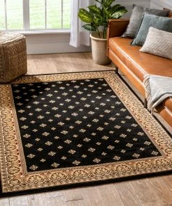 Well Woven Hudson Terrace Black Traditional Rug