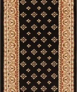 Well Woven Hudson Terrace 31" Square Black Traditional Rug