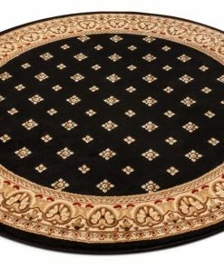 Well Woven Hudson Terrace Black Traditional Round Rug