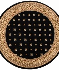Well Woven Hudson Terrace Black Traditional Round Rug