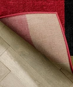 Well Woven River Red Modern Rug