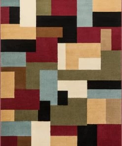 Well Woven River Red Modern Rug