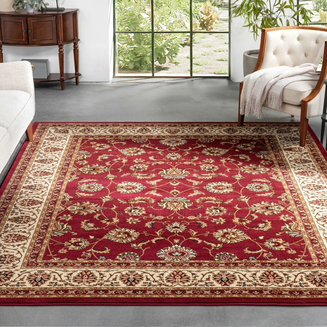Well Woven Sarouk Red Traditional Rug 1 Well Woven Sarouk Red Traditional Rug