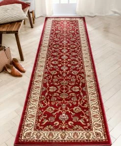 Well Woven Sarouk Red Traditional Rug 16 Well Woven Sarouk Red Traditional Rug