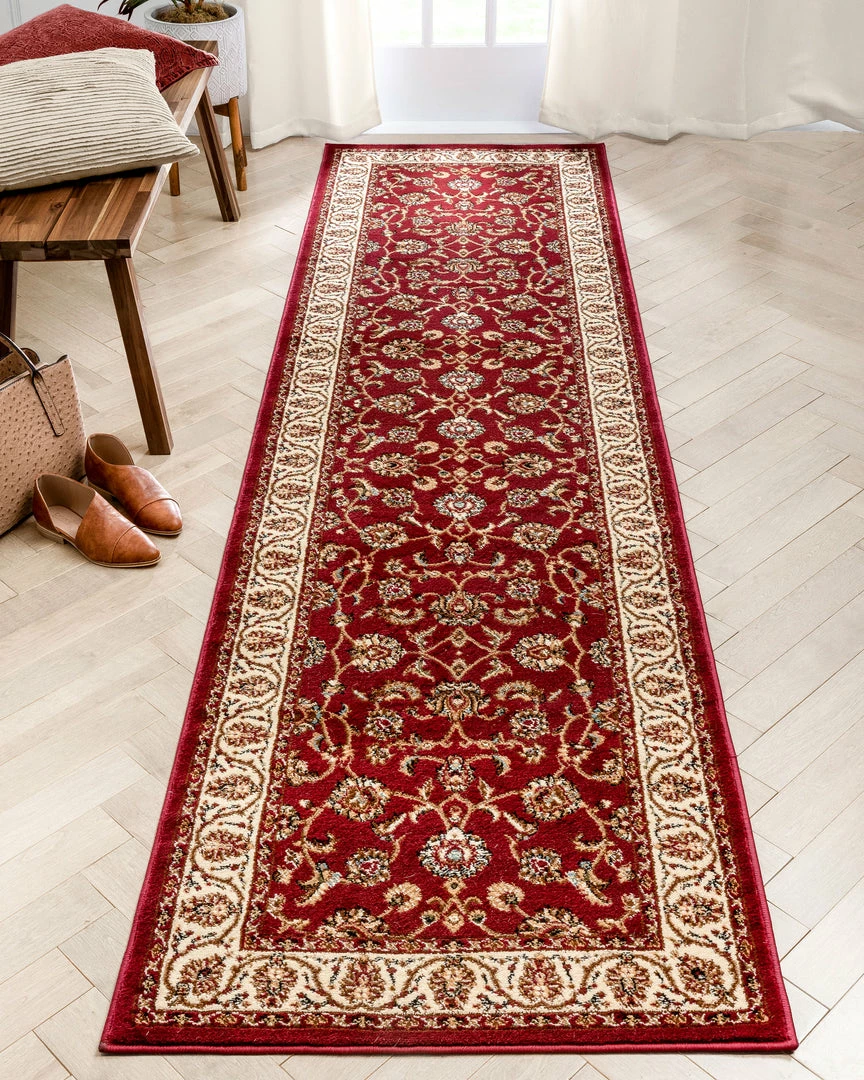 Well Woven Sarouk Red Traditional Rug 5 Well Woven Sarouk Red Traditional Rug