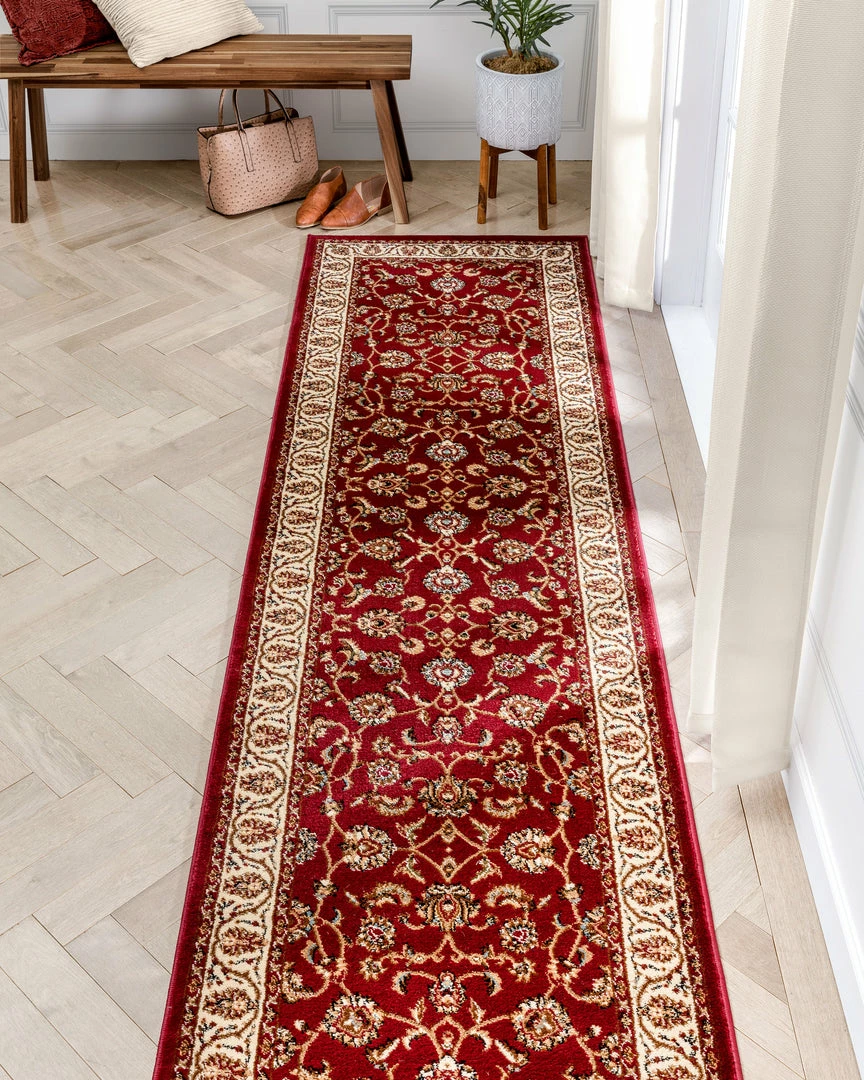 Well Woven Sarouk Red Traditional Rug 7 Well Woven Sarouk Red Traditional Rug