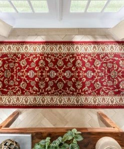 Well Woven Sarouk Red Traditional Rug 17 Well Woven Sarouk Red Traditional Rug