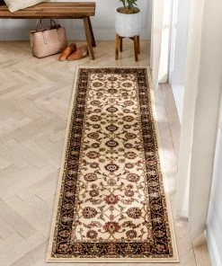 Well Woven Sarouk Ivory Traditional Rug